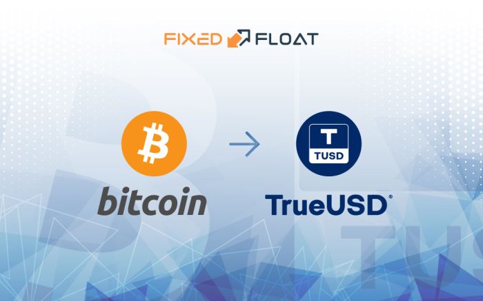 Обмен Bitcoin на TrueUSD