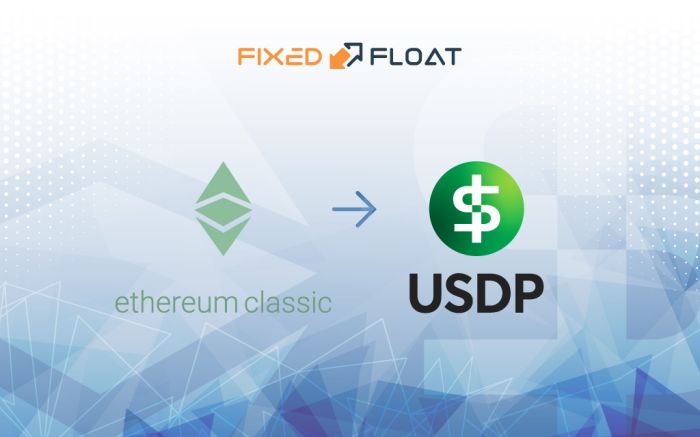 Échangez Ethereum Classic en USDP