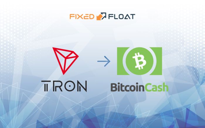 Câmbio Tron por Bitcoin Cash