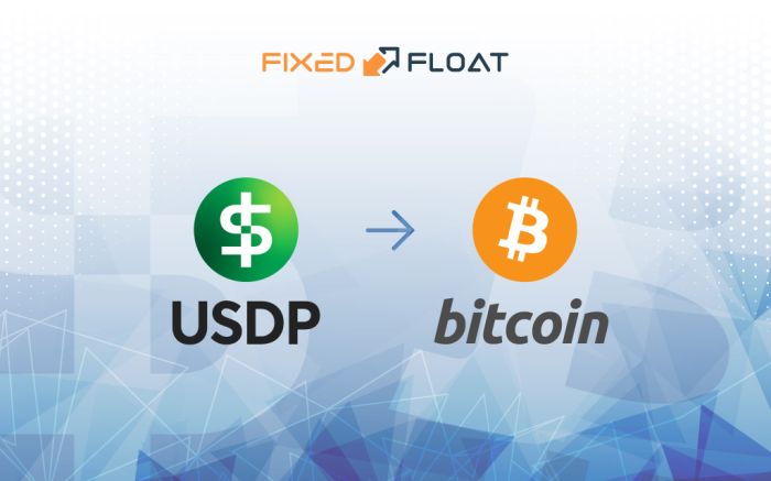 Câmbio USDP para Bitcoin