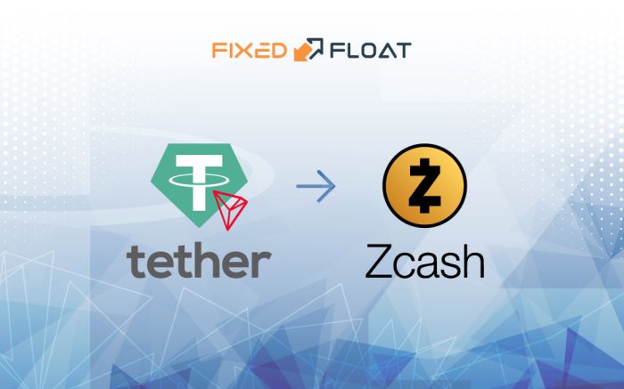Câmbio USDT (TRC-20) para Zcash