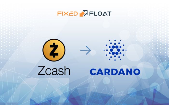 Câmbio Zcash por Cardano
