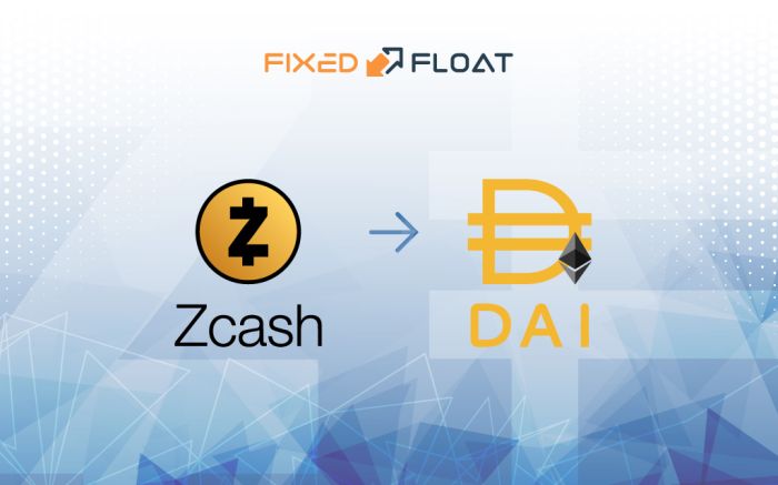 Câmbio Zcash por DAI (ERC20)