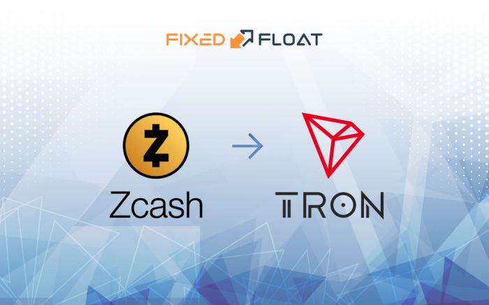Câmbio Zcash por Tron